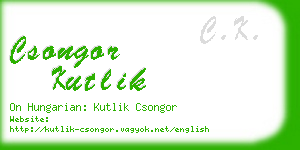 csongor kutlik business card